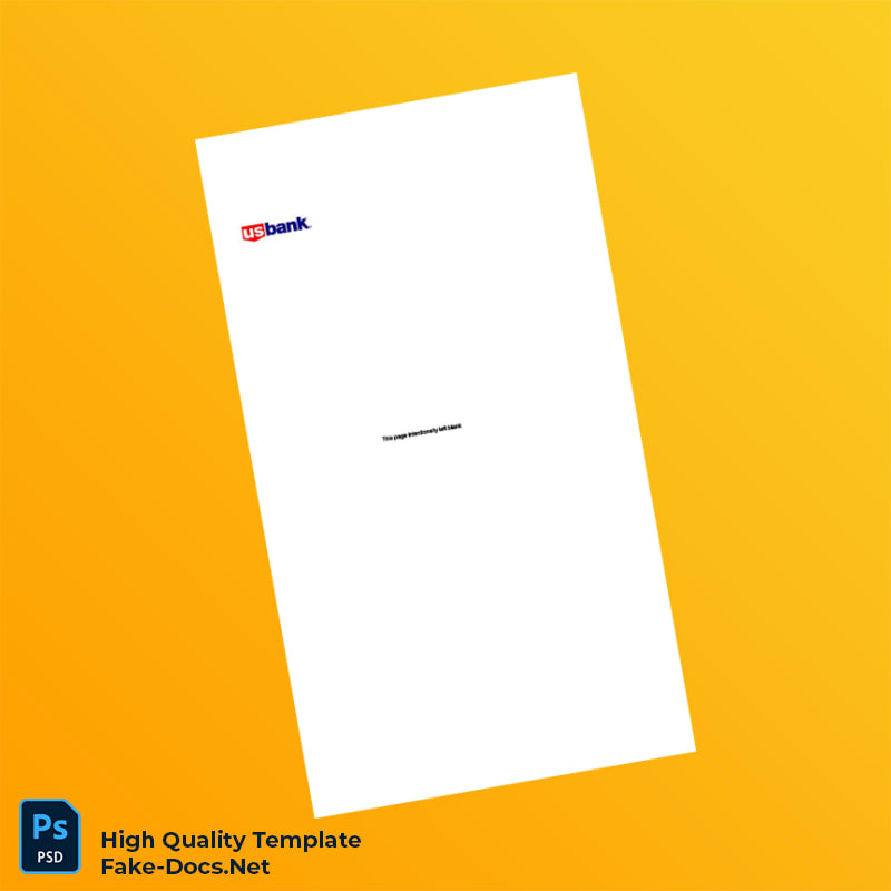 USA U S Bank Checking Account Statement Template in Word and PDF formats 4 page USA U S Bank Checking Account Statement Template in Word and PDF formats 4 page