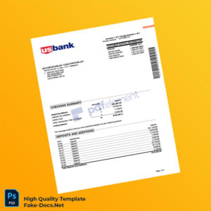 USA US Bank Bank Statement Template in Word and PDF formats 4 page
