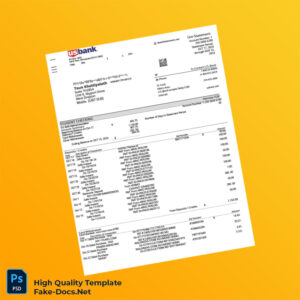 USA US Bank Statement Template in Word and PDF formats 4 page