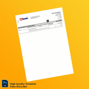 USA USBank Business Statement Template in Word and PDF formats 5 page
