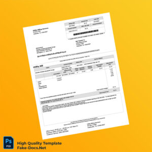 USA Utility Billing Services Editable Utility Bill Template in Word and PDF formats