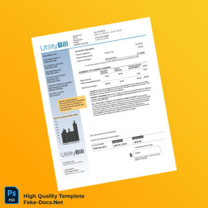 USA UtilityBill Editable Residential Bill Template in Word and PDF formats 2 page