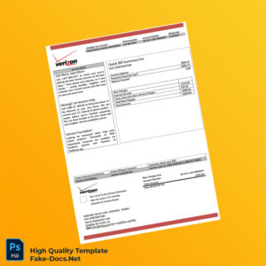 USA Verizon Editable Utility Business Bill Template in Word and PDF formats