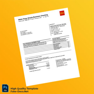 USA Wells Fargo Bank Statement Template in Word and PDF formats 4 page USA Wells Fargo Bank Statement Template in Word and PDF formats 4 page