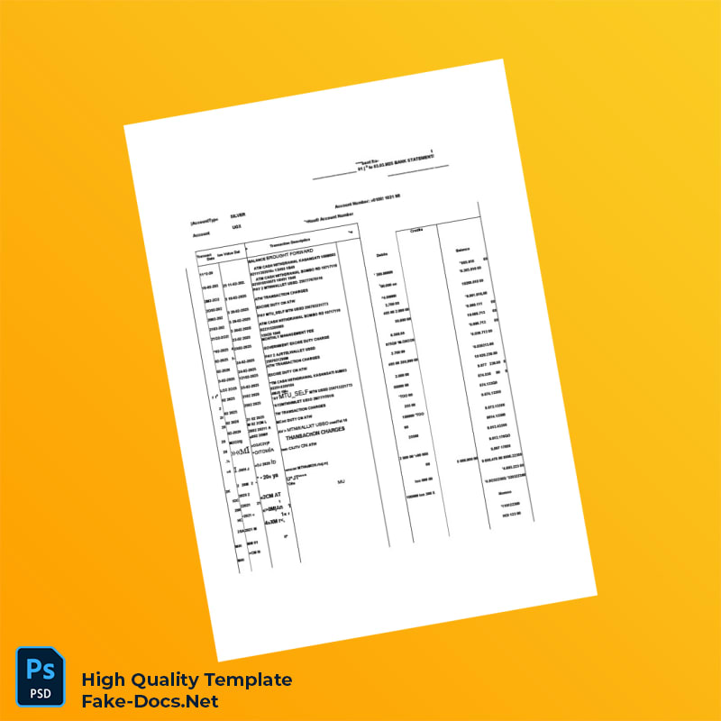 Uganda Stanbic Bank Statement Template in Word and PDF formats 3 page Uganda Stanbic Bank Statement Template in Word and PDF formats 3 page