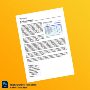 United Kingdom Bank Statement Template in Word and PDF formats 4 page United Kingdom Bank Statement Template in Word and PDF formats 4 page