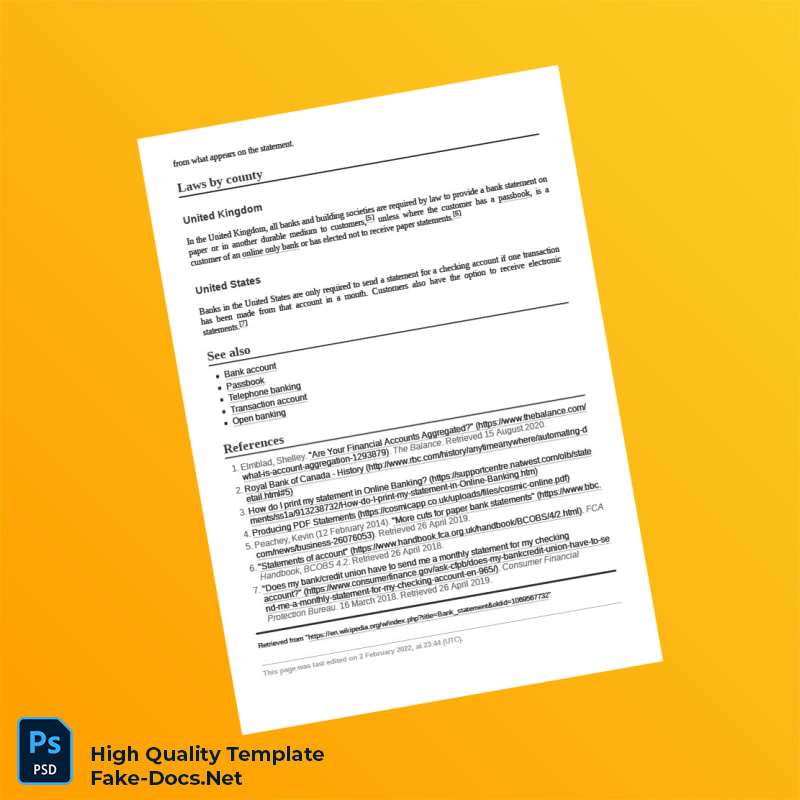 United Kingdom Bank Statement Template in Word and PDF formats 4 page United Kingdom Bank Statement Template in Word and PDF formats 4 page