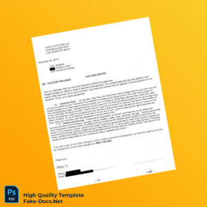 United States King Futt s PFM Editable Utilities Notice Template in Word and PDF formats 2 page