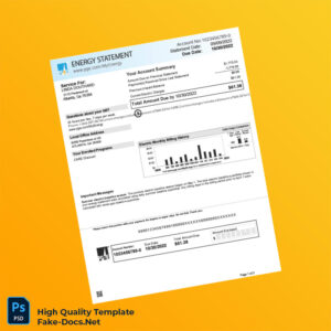 United States Pacific Gas And Electric Company Editable Energy Utility Bill Template in Word and PDF formats 3 page