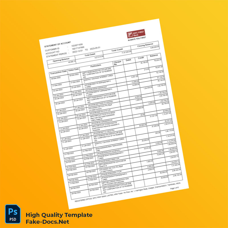 Unknown Bank Statement Template in Word and PDF formats 6 page Unknown Bank Statement Template in Word and PDF formats 6 page