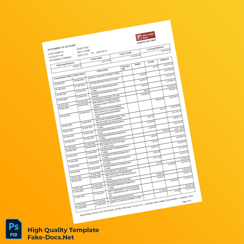 Unknown Bank Statement Template in Word and PDF formats 6 page Unknown Bank Statement Template in Word and PDF formats 6 page