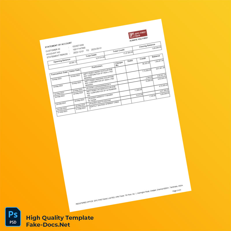 Unknown Bank Statement Template in Word and PDF formats 6 page Unknown Bank Statement Template in Word and PDF formats 6 page