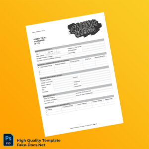 Unknown Editable KYC Template in Word and PDF formats 2 page