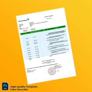 Vietnam Vietcombank Account Statement Template in Word and PDF formats