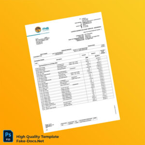 Zambia FNB Bank Statement Template in Word and PDF formats 4 page Zambia FNB Bank Statement Template in Word and PDF formats 4 page