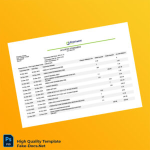 Zimbabwe Bank Statement Template in Word and PDF formats 2 page Zimbabwe Bank Statement Template in Word and PDF formats 2 page