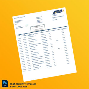 Zimbabwe Nostro FCA Domestic Retail Bank Statement Template in Word and PDF formats 3 page
