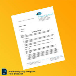 Abu Dhabi Telecon Systems Employment Verification Letter Template (Word & PDF) 6 page