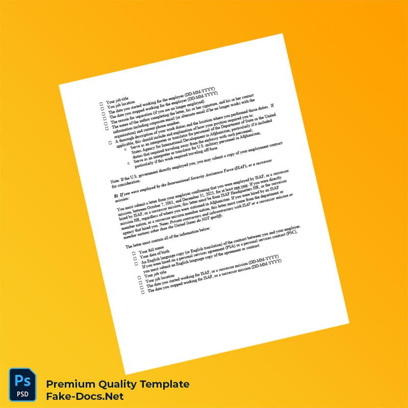 Afghanistan Employer Employment Verification Letter Template (Word & PDF) 8 page Afghanistan Employer Employment Verification Letter Template (Word & PDF) 8 page