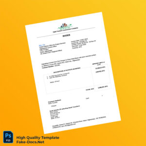 Afghanistan United Nations Office for Project Services Invoice Template in Word and PDF formats