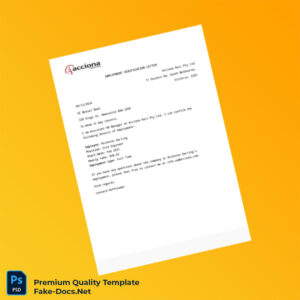 Australia Acciona Rail Pty Ltd Employment Verification Letter Template (Word & PDF) Australia Acciona Rail Pty Ltd Employment Verification Letter Template (Word & PDF)