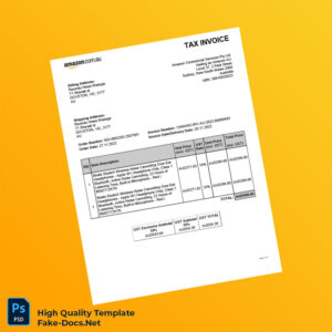 Australia Amazon Commercial Services Tax Invoice Template in Word and PDF formats Australia Amazon Commercial Services Tax Invoice Template in Word and PDF formats