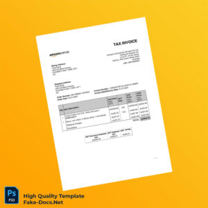 Australia Amazon Invoice Template in Word and PDF formats 2 page Australia Amazon Invoice Template in Word and PDF formats 2 page