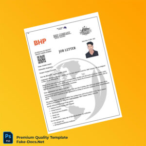 Australia BHP Company Employment Verification Letter Template (Word & PDF) 3 page Australia BHP Company Employment Verification Letter Template (Word & PDF) 3 page