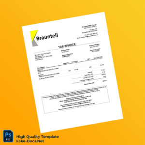 Australia Brauntell Tax Invoice Template in Word and PDF formats Australia Brauntell Tax Invoice Template in Word and PDF formats