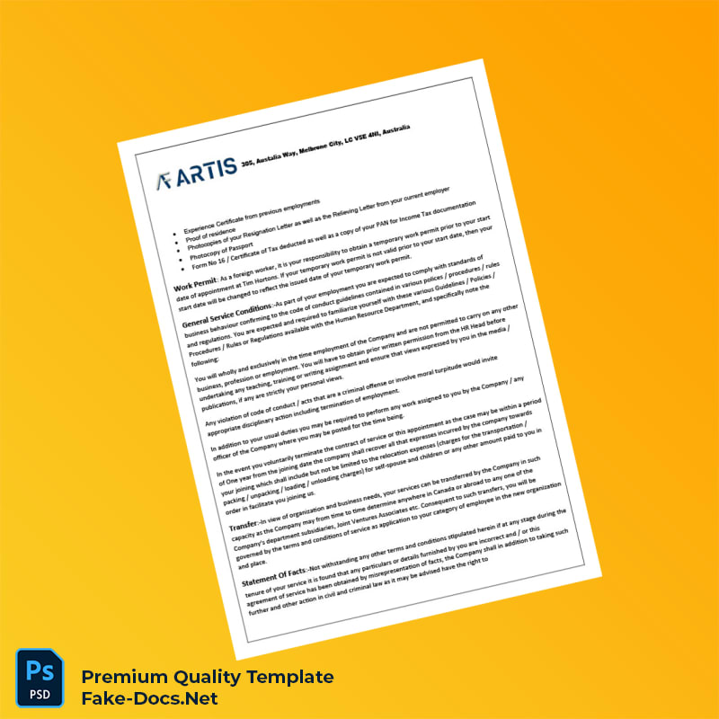 Australia Emon Employment Verification Letter Template (Word & PDF) 3 page Australia Emon Employment Verification Letter Template (Word & PDF) 3 page