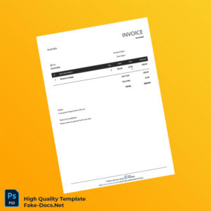 Australia Invoice Example Template in Word and PDF formats