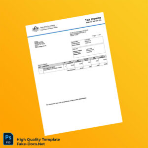 Australia Invoice Template in Word and PDF formats