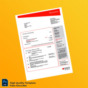 Australia RMIT University Tax Invoice Template in Word and PDF formats 2 page Australia RMIT University Tax Invoice Template in Word and PDF formats 2 page