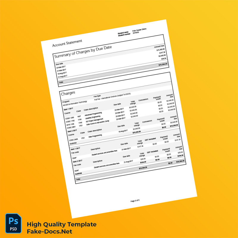 Australia RMIT University Tax Invoice Template in Word and PDF formats 2 page Australia RMIT University Tax Invoice Template in Word and PDF formats 2 page