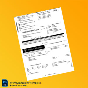Australia RTA Vehicle Registration Renewal Notice Template (Word & PDF) 2 page
