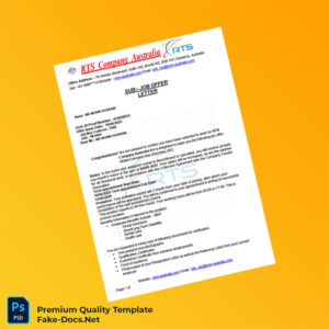Australia RTS Company Employment Confirmation Letter Template (Word & PDF) 3 page Australia RTS Company Employment Confirmation Letter Template (Word & PDF) 3 page