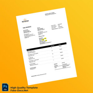 Australia seven_am cafe catering Invoice Template in Word and PDF formats 2 page