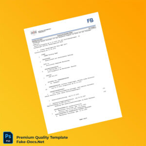 Austria Firmenbuch Registration Certificate Template (Word & PDF) 2 page