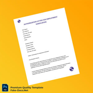 Authorization Letter for Employment Verification Template (Word & PDF) 2 page Authorization Letter for Employment Verification Template (Word & PDF) 2 page