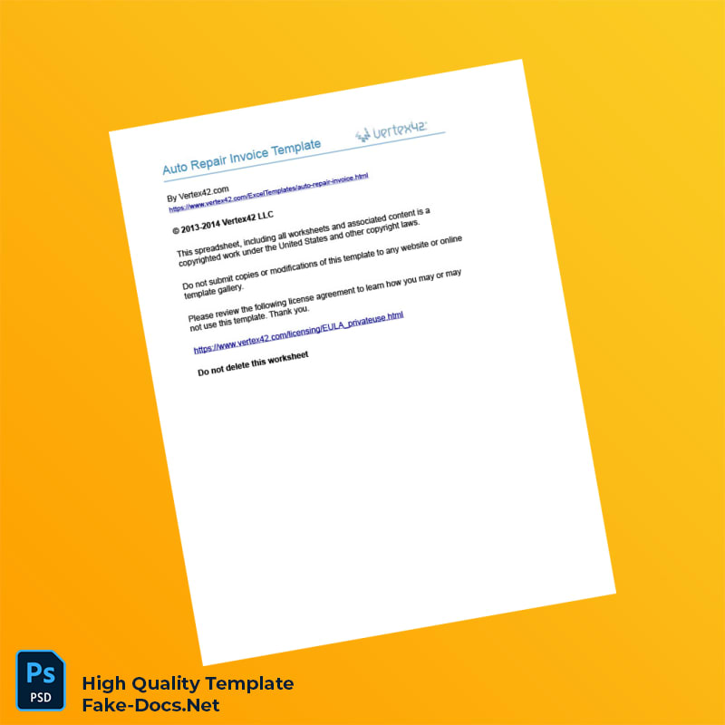 Auto Repair Invoice Template in Word and PDF formats 7 page Auto Repair Invoice Template in Word and PDF formats 7 page