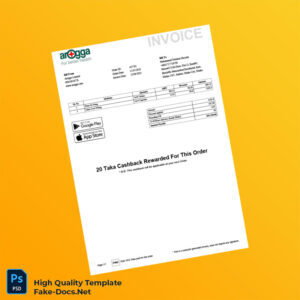 Bangladesh Arogga Limited Invoice Template in Word and PDF formats