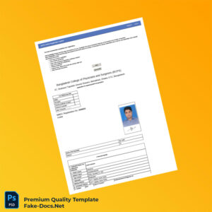 Bangladesh BCPS Registration Certificate Template (Word & PDF) 2 page