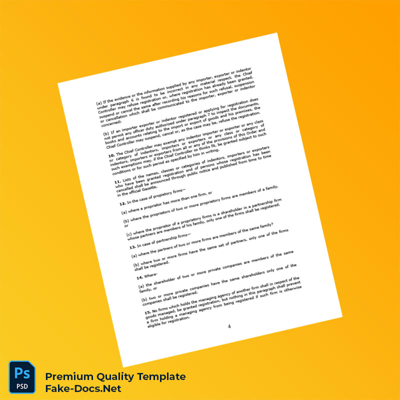 Bangladesh Chief Controller Registration Certificate Template (Word & PDF) 7 page Bangladesh Chief Controller Registration Certificate Template (Word & PDF) 7 page