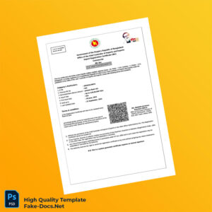 Bangladesh Chief Controller of Imports and Exports Import Registration Certificate Template in Word and PDF formats Bangladesh Chief Controller of Imports and Exports Import Registration Certificate Template in Word and PDF formats