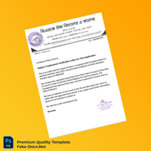 Bangladesh Company Name Employment Verification Letter Template (Word & PDF) Bangladesh Company Name Employment Verification Letter Template (Word & PDF)