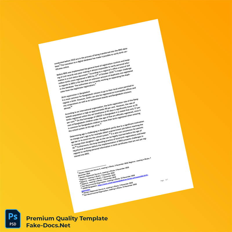 Bangladesh Ministry of Health Editable Birth Registration Certificate Template (Word & PDF) 7 page Bangladesh Ministry of Health Editable Birth Registration Certificate Template (Word & PDF) 7 page