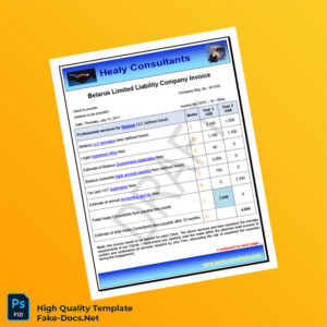 Belarus Healy Consultants Invoice Template in Word and PDF formats 8 page Belarus Healy Consultants Invoice Template in Word and PDF formats 8 page
