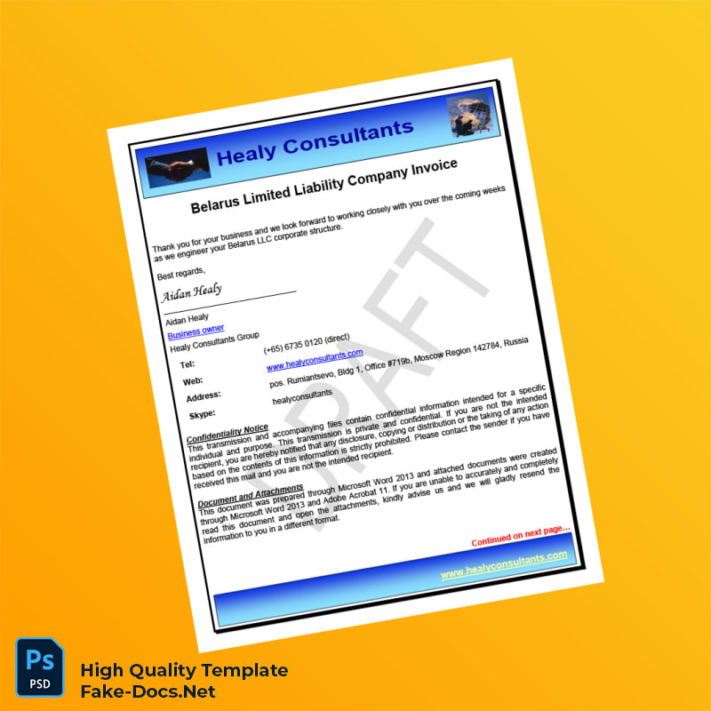 Belarus Healy Consultants Invoice Template in Word and PDF formats 8 page Belarus Healy Consultants Invoice Template in Word and PDF formats 8 page
