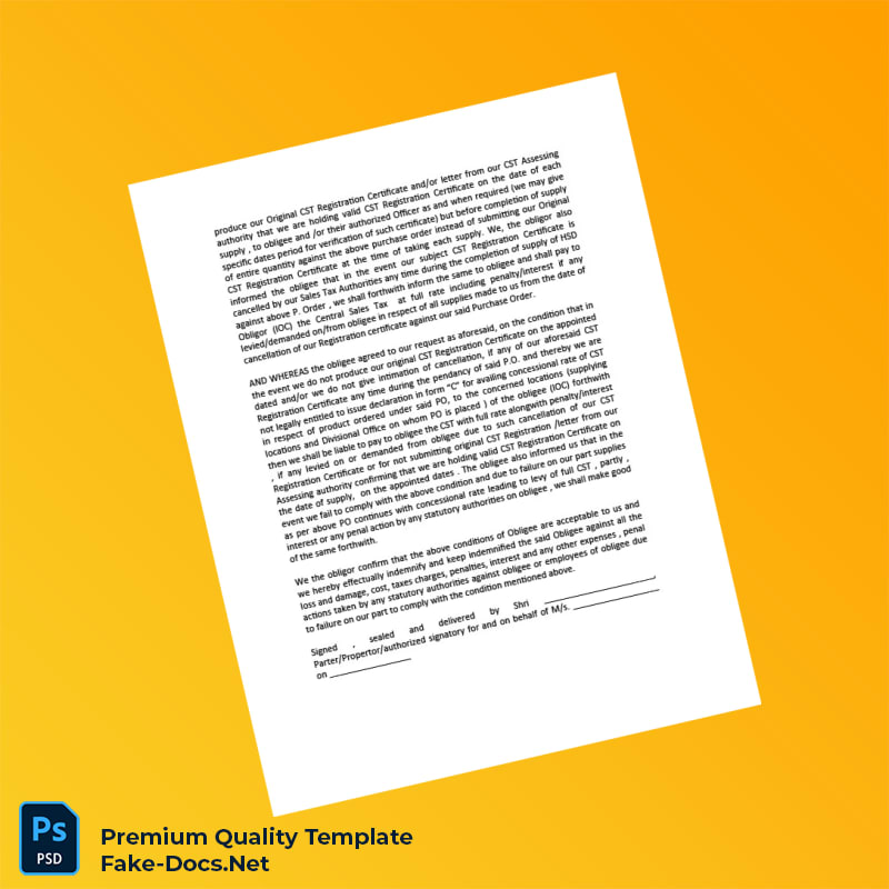 Bhutan Indemnity Bond Registration Certificate Template (Word & PDF) 2 page Bhutan Indemnity Bond Registration Certificate Template (Word & PDF) 2 page