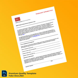 Boston University Employment Verification Letter Template (Word & PDF) 2 page